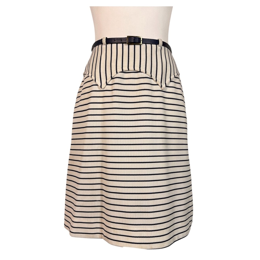 Vintage 70s Striped Skirt S Retro Nautical Country Club Tenniscore Golfcore